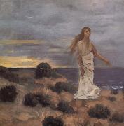 Pierre Puvis de Chavannes Mad Woman at the Edge of the Sea oil painting artist